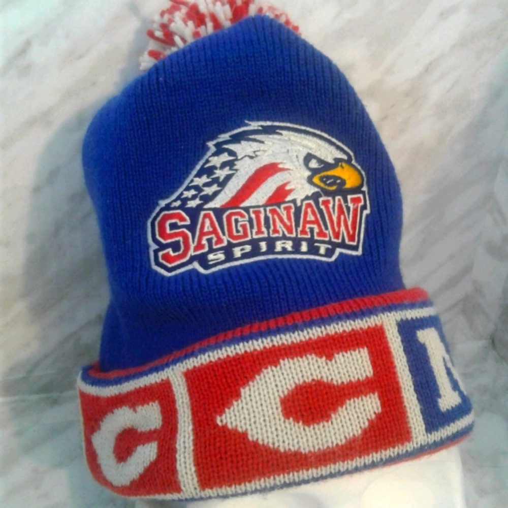 SAGINAW SPIRIT Hockey CCM OHL Beanie pom Cap toque